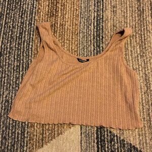 Ribbed Knit Tank Top in Tan
